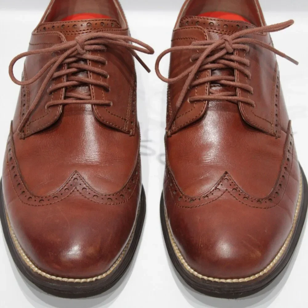 Cole Haan Original Grand Wingtip Oxford Shoes Brown Leather Men Size 10.5M - Picture 7 of 16